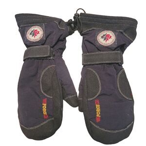 Force 10 Canadian Snowboard Federation Mittens Men Small Black Winter Ski Gloves